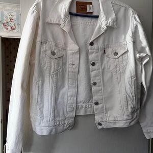 White Womens Levi Jean jacket